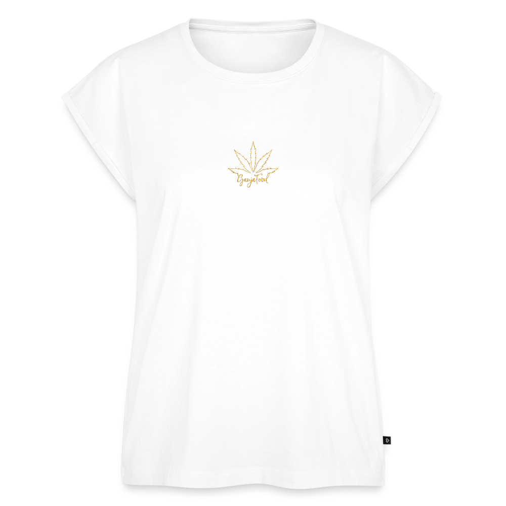 Ganja Food Rolled-Sleeve Shirt Damen - Weiß