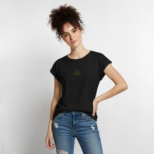 Ganja Food Rolled-Sleeve Shirt Damen - Schwarz