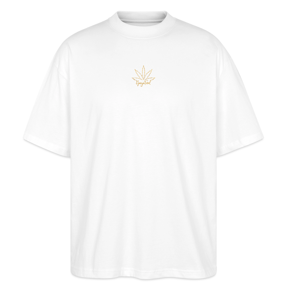 Ganja Food Oversize Tee – Cannabis Streetwear Unisex | Coby's Infused Cooking - Weiß