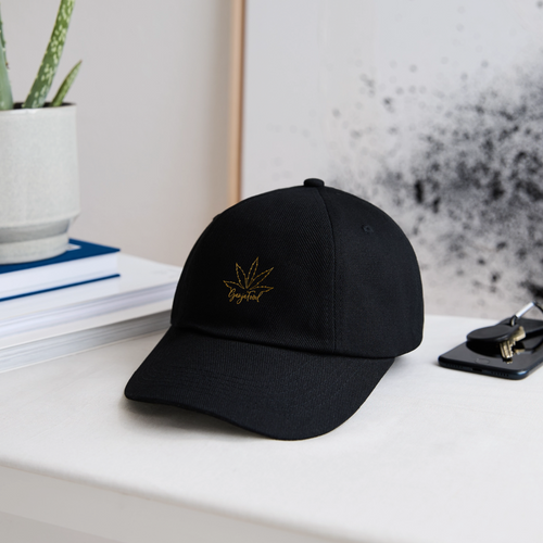 Ganja Food Cap "Golden Leaf" - Schwarz/Schwarz